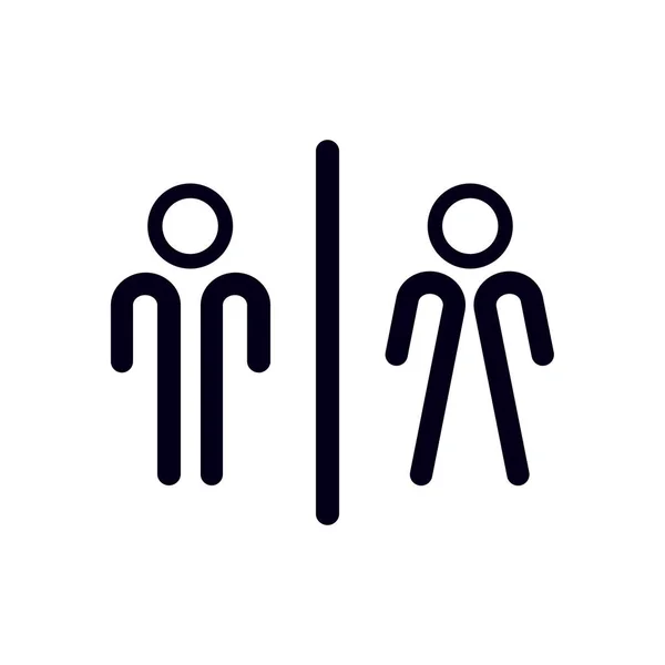 Bord Pictogram Toilet Symbool Mannelijke Vrouwelijke Toilet Platte Ontwerp Rode — Stockvector