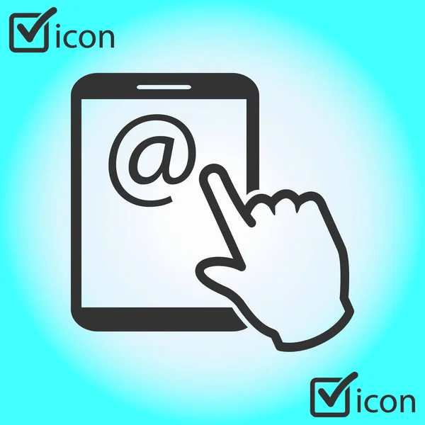 Pantalla Táctil Icono Signo Tableta Mano Símbolo Puntero Correo Pantalla — Vector de stock