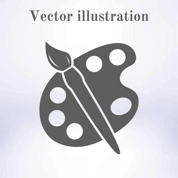 Pincel Con Icono Paleta Estilo Diseño Plano — Vector de stock