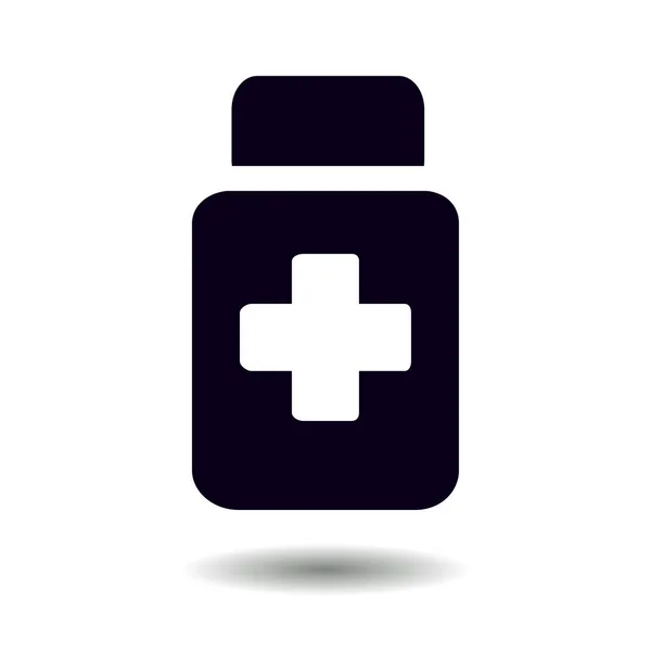 Значок Значка Наркотиків Пакет Таблетками Плоский Стиль Дизайну Вектор Eps — стоковий вектор