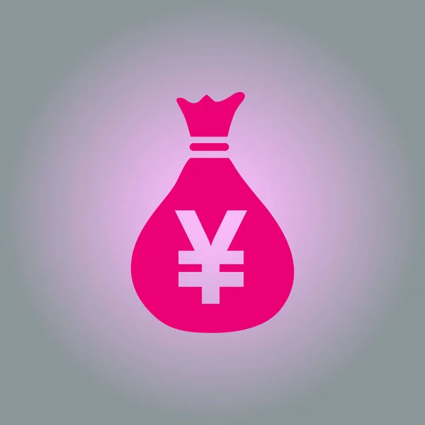 Sac Argent Icon Yen Jpy Symbole Bulle Parole Monnaie Style — Image vectorielle