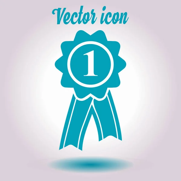 Badge Avec Icône Rubans Rosette Prix Avec Ruban Simbol — Image vectorielle