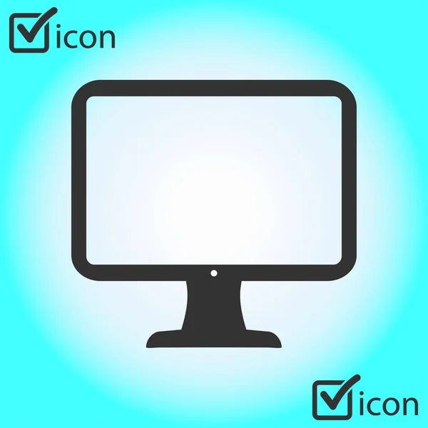 Computer Display Sign Icon Monitor Symbol Flat Design Style — Stock Vector