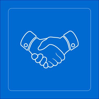 El sıkışma işareti simgesi. Başarılı iş sembolü. Düz tasarım stili.