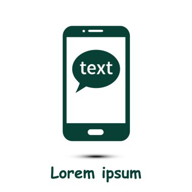 Mobil sohbet simgesi. Cep telefonu Web sohbet ve iletişim temsil eden.