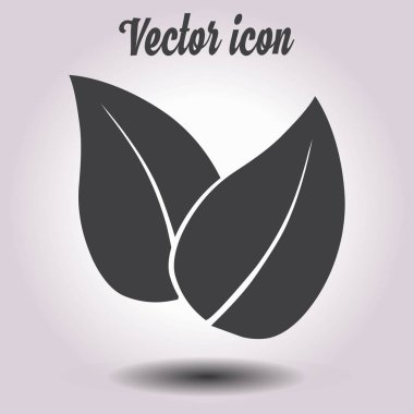 Yaprak simgesi. Taze doğal ürün simgesi. Organik ürün işareti. Düz tasarım stili.