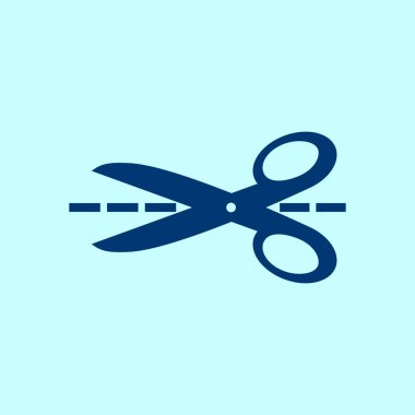 Makas ile kesme hatları simgesi.