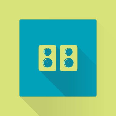  Hoparlörler, akustik simgesi. Düz tasarım stili. Vektör Eps 10.