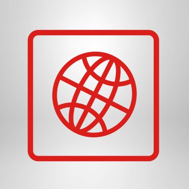 Küre simgesi. Düz tasarım.