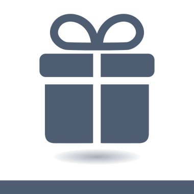 Hediye kutusu simgesi. İllüstrasyon 