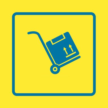 Kutuları simge kamyonla. El kamyon işareti erkek.