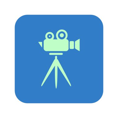 Sinema kamera simgesi. Düz tasarım stili. Vektör Eps 10.