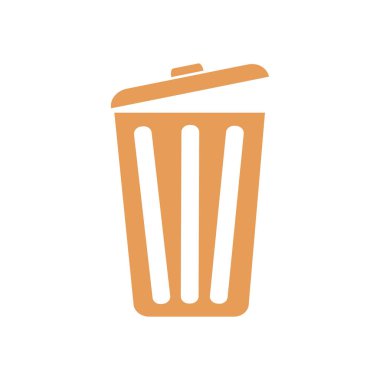 Çöp tenekesi simgesine, vektör eps10 çizim. Düz stil. 