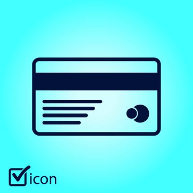 Vektör kredi kartı simgesi. Düz tasarım stili. EPS 10.