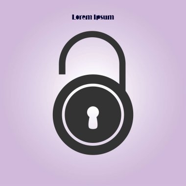 Simgesini kilidini. Düz tasarım stili. Vektör Eps10 