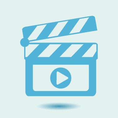 Film yapımcısı clapper kurulu simgesi. Düz tasarım stili.