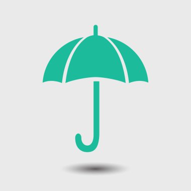 Şemsiye simgesi. Yağmur koruma sembolü. Düz tasarım biçimi. 