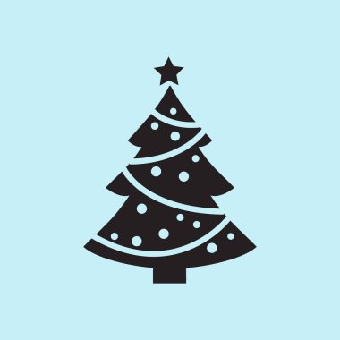 Noel Ağacı düz simgesi, vektör illüstrasyonu