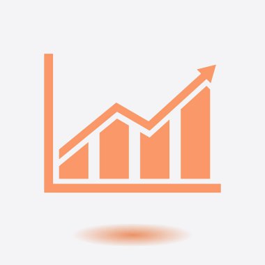Infographic. Grafik simgesini. Büyüyen grafik erkek.