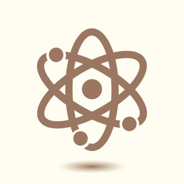 Atom işareti simbol. Atom parçası simgesi.