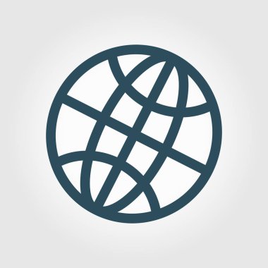 Küre simgesi. Düz tasarım.