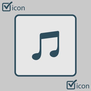 Müzik Not simgesi. Karakter dinleme şarkı. Düz tasarım stili.