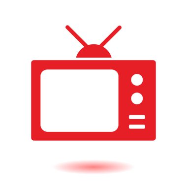 TV simgesi. Düz tasarım stili. Vektör Eps 10. 