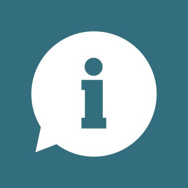 Bilgi işareti simgesi. Bilgi: konuşma balonu sembolü, vektör çizim 