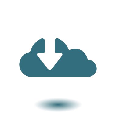 Bulut simgesinden indirin. Düğme yükleyin. Yük sembolü.