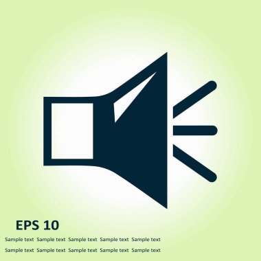 Hoparlör simgesi. Hoparlör ses işareti simgesi. Sembol ses. Düz tasarım stili. Vektör Eps 10.