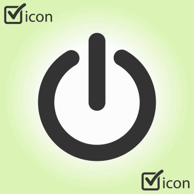Güç işareti simgesi. Düz tasarım stili.   