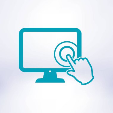 Ekran monitör simgeye dokunun. El işaretçi simgesi.