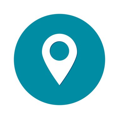 Harita işaretçi simgesi. GPS konumu sembolü. Düz tasarım stili. Vektör Eps 10.