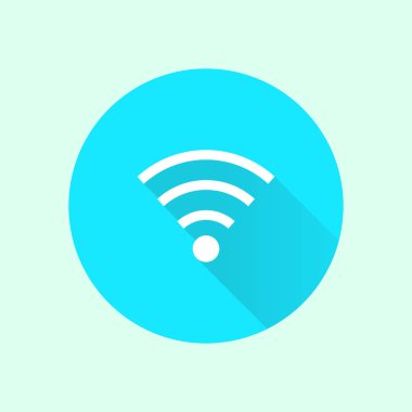 WiFi sembolü. Vektör kablosuz ağ kutsal kişilerin resmi. Düz tasarım
