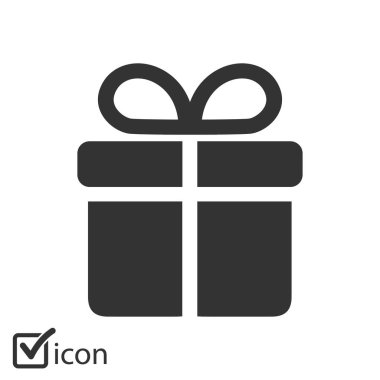 Hediye kutusu simgesi. vektör illüstrasyonu