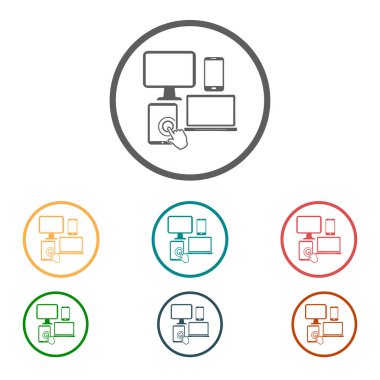 Elektronik Cihazlar. Akıllı telefon bilgisayar tablet netbook simbol.
