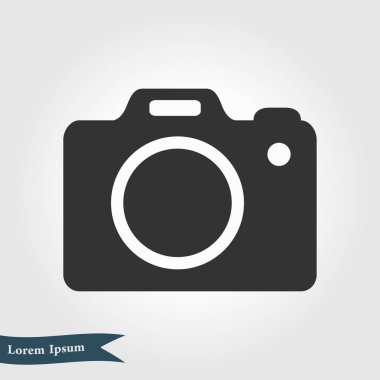 Fotoğraf makinesi simgesi. DSLR kamera simgesi. Dijital kamera. Düz tasarım biçimi. 