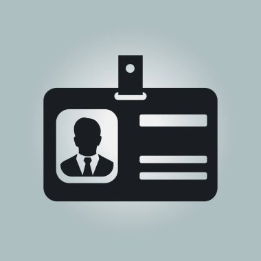 Kimlik kartı simgesi. Düz tasarım stili. EPS 10.