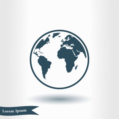 Küre simgesi basit vektör çizim