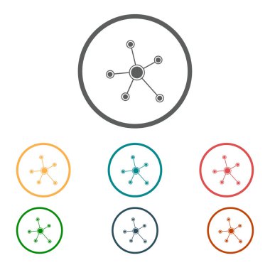 Sosyal ağ tek simge. Küresel teknoloji veya sosyal ağ.