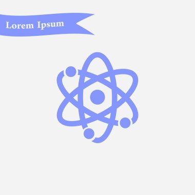 Atom işareti simbol. Atom parçası simgesi.