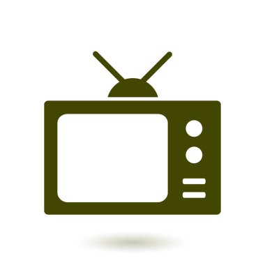 TV simgesi. Düz tasarım stili. Vektör Eps 10. 