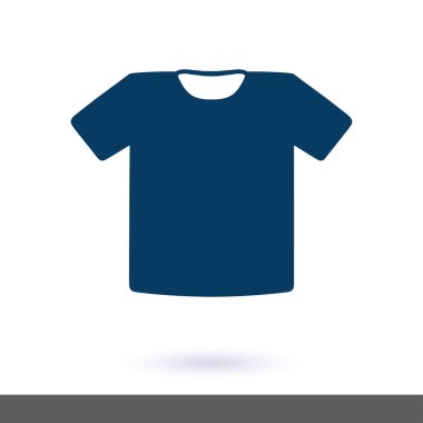 T-shirt işareti simgesi. Giysi sembolü. Düz tasarım stili.