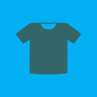 T-shirt işareti simgesi. Giysi sembolü. Düz tasarım stili.