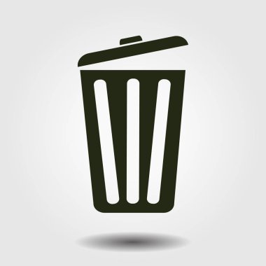 Çöp tenekesi simgesine, vektör eps10 çizim. Düz stil. 