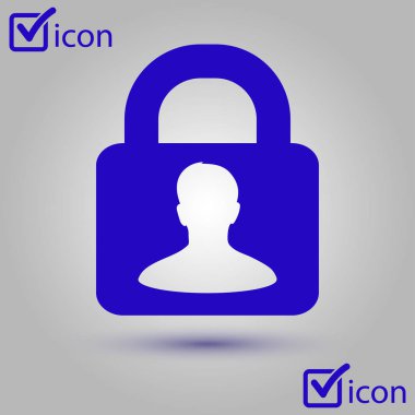 Kullanıcı oturum açma kimlik doğrulama simgesi. Düz tasarım stili.