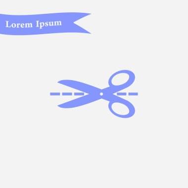 Makas ile kesme hatları simgesi.