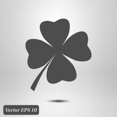 Yaprak yonca işareti simgesi. Aziz patrick sembolü. Ekoloji kavramı. Düz tasarım stili.