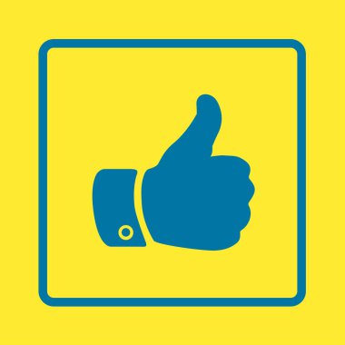 Simge gibi. El parmak tabela. Sembol başparmak. Düz tasarım stili. 