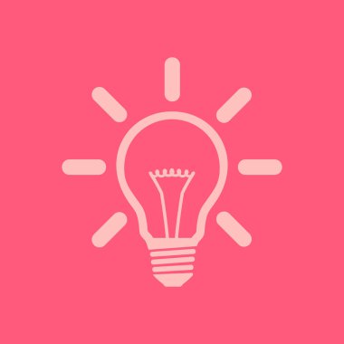 Işık lamba işareti simgesi. Fikir ampul simgesi.